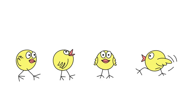 有趣的小鸡走 — 图库矢量图片