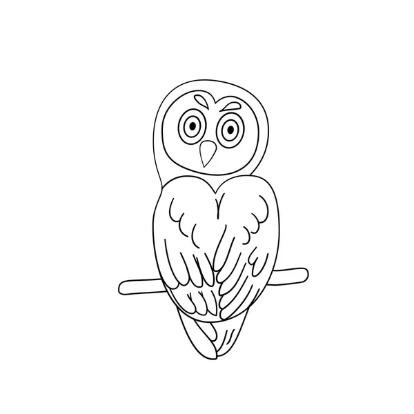 Coloring page outline of owl — Stock Vector