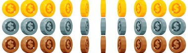 Animasyon iplik ile dolar para