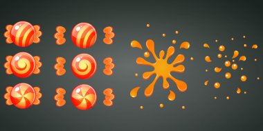 Turuncu şeker ile splash animasyon