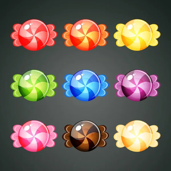 9 renkli kaydırılan şekerler ile çapraz