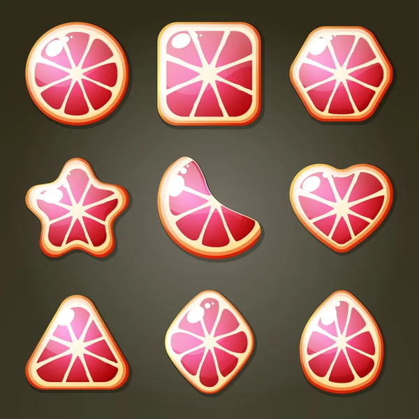 Conjunto de caramelos de pomelo — Vector de stock