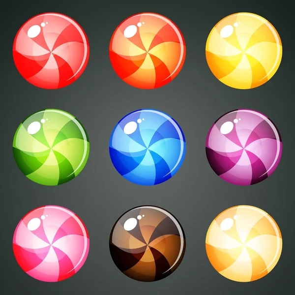 çapraz ile 9 renkli şekerler