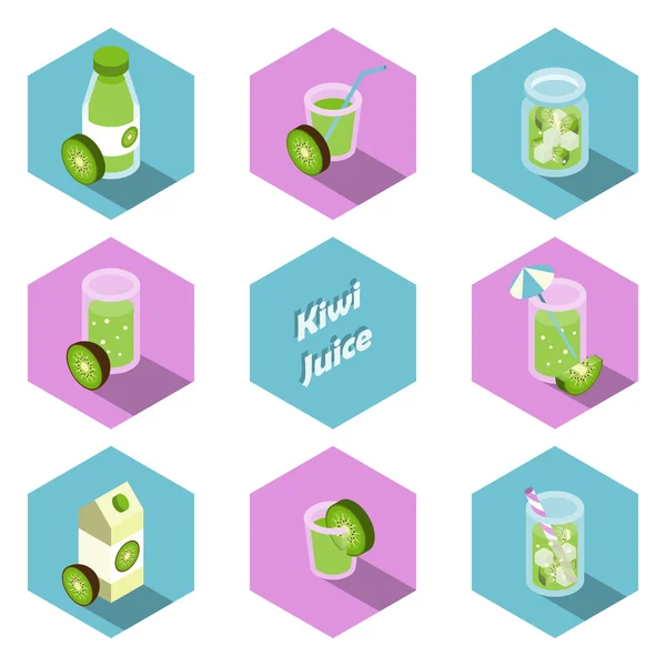 İzometrik içecekler ve meşrubatlar simgeler düz tasarım