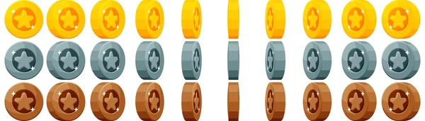 Animasyon iplik ile yıldız madeni para