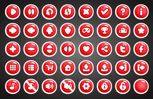 Karikatür tarzı oyun düğmelerinin