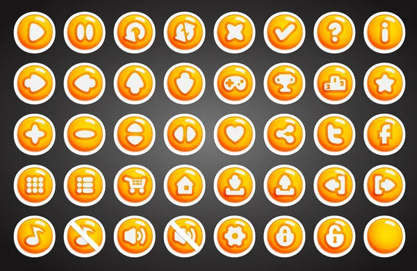 Karikatür tarzı oyun düğmelerinin