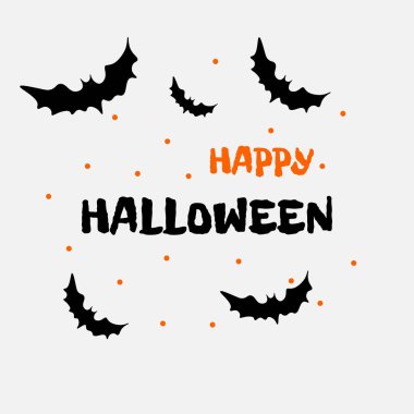 Yarasalı Cadılar Bayramı bayrağınız kutlu olsun. Beyaz bir arkaplanda resim. Mutlu Cadılar Bayramı konsepti..