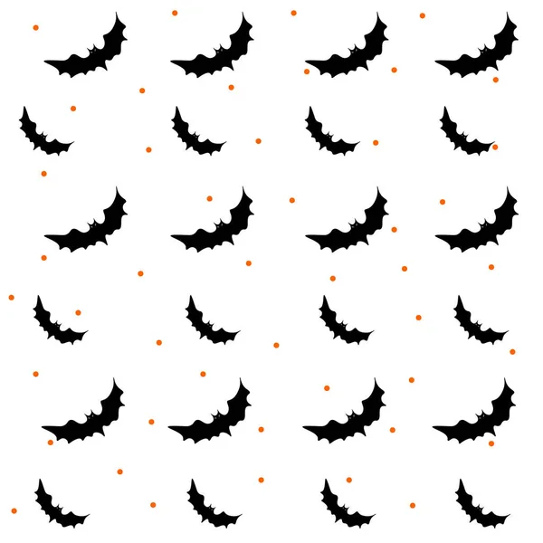 Felice Halloween Patter Con Bats Vector Illustrazione Sfondo Bianco Happy — Vettoriale Stock