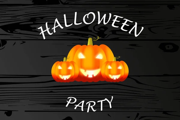 Gerçek balkabaklarıyla Cadılar Bayramı afişleriniz kutlu olsun. Karanlık arka plan üzerine Vektör İllüstrasyonu. Mutlu Cadılar Bayramı konsepti..