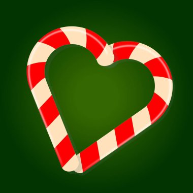 Vektör elementi noel şeker kamışlarını izole etti. Yeşil arkaplanda vektör çizimi. Düz tasarım.