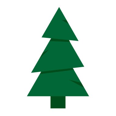 Beyaz arkaplanda yeşil Noel ağacı simgesi. Vektör illüstrasyonu.