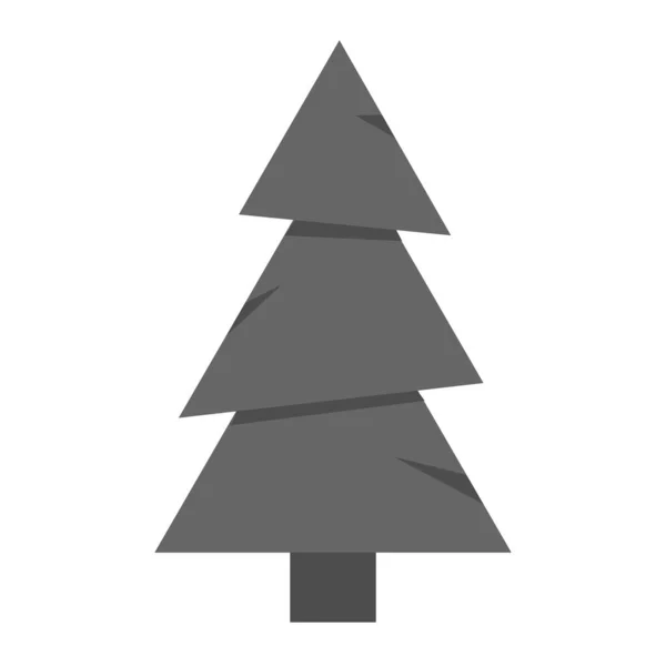 Graue Weihnachtsbaum Ikone Auf Weißem Hintergrund — Stockvektor