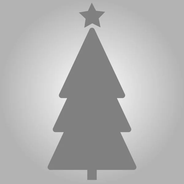 Icono Árbol Navidad Gris Con Ilustración Star Vector — Archivo Imágenes Vectoriales