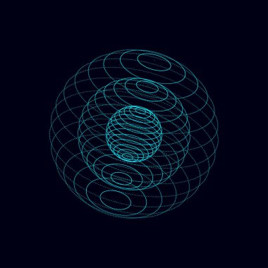 Parçacıkların ve çizgilerin gelecekteki mavi küreleri. Ağ bağlantısı büyük veri. Soyut teknoloji arkaplanı.