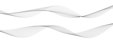 Soyut dinamik müzik dalgası. Teknoloji geçmişi. Gri çizgileri olan vektör ses dalgası.