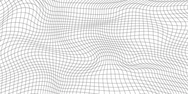 Onda Astratta Distorta Del Wireframe Sfondo Della Superficie Della Curva — Vettoriale Stock