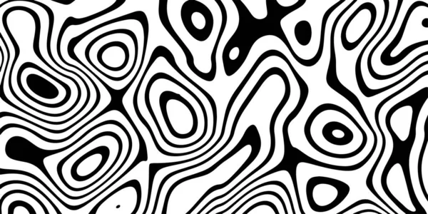 Optical Illusion Wave Abstract Vector Background Black White Lines Pattern — Stock Vector