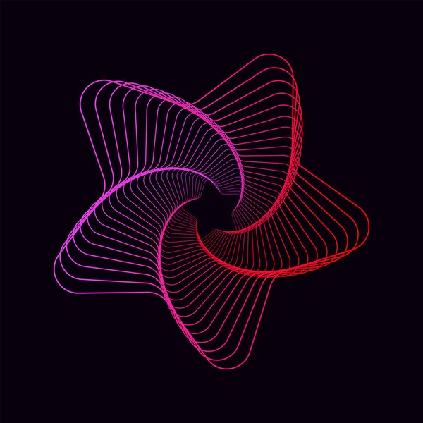 Verdrehte Rosa Spirale Heilige Geometrie Tunnel Mit Linien Form Eines — Stockvektor