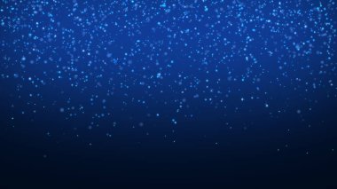 Bokeh etkisindeki toz parçacıkları. Soyut mavi büyü geçmişi. 3d oluşturma.