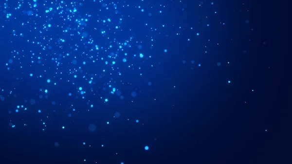 Dust Particles Bokeh Effect Abstract Blue Magic Background Rendering — Stock Photo, Image