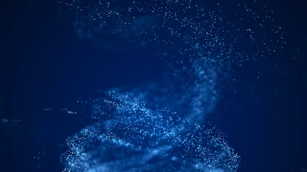 Абстрактные Вихревые Частицы Фона Динамическая Синяя Волна Движется Взрыве Червоточина — стоковое фото