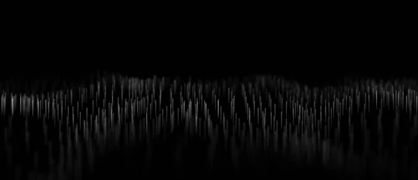 Абстрактная Технологическая Волна Частиц Большая Визуализация Данных Темный Фон Движущимися — стоковое фото