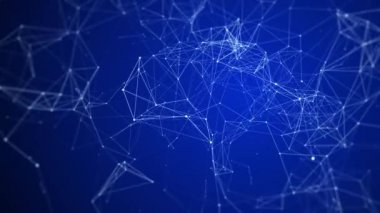Siber ağ bağlantı yapısı. Teknoloji büyük verileri birbirine bağlıyor. Bilim geçmişi. İş için fütüristik fon. 3B görüntüleme.