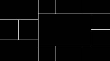 Vektör boş fotoğraf çerçevesi. 13 resim için kolaj şablonu. Bellek için çerçeveler.