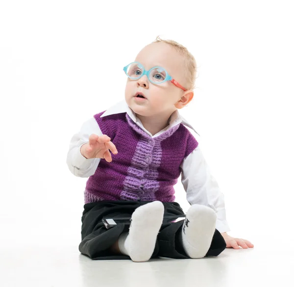 Чарівний маленький хлопчик в окулярах — стокове фото