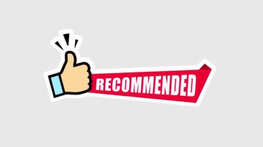 Promosyon ve reklam amaçlı önerilen canlandırılmış başparmak yukarı simgesi kırmızı vektör illüstrasyonu