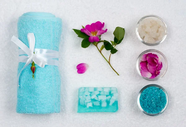 Üstten Görünüm. Yakın çekim. Spa natürmort