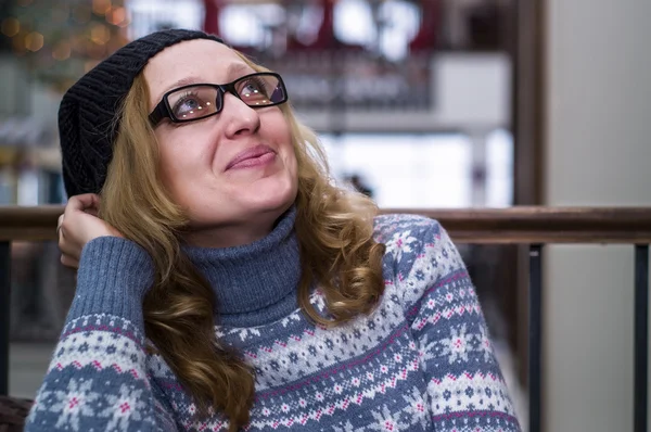 Neşeli kadın hipster