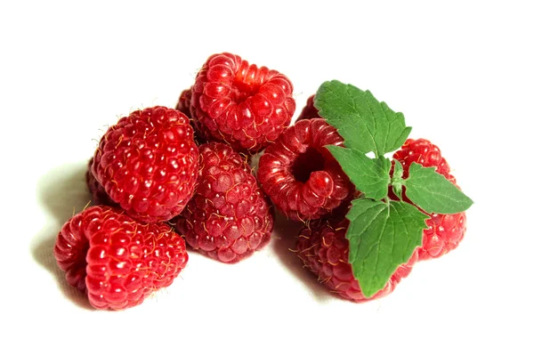 Raspberries and Mint — Stock Photo, Image