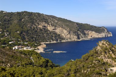 Begur, Fornells ve Aiguablava, Costa Brava, Katalonya, İspanya plajlarına manzara