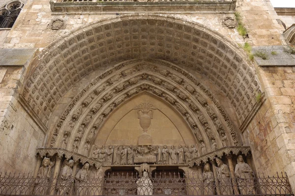 Door of La Asuncion Cathedral, el Burgo de Osma, Soria province — Stock Photo, Image