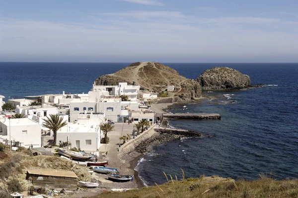 La Isleta del Moro köyü,Cabo de Gata Nijar, doğal park, Almeria eyaleti, Endülüs, İspanya — Stok fotoğraf