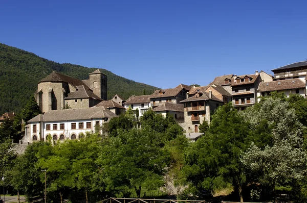 Hecho Village, Valle di Hecho e Anso, Huesca Aragon, Spagna — Foto Stock