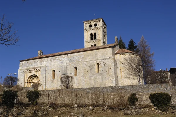 Igreja Românica de Santa Cecília de Mollo, Ripolos, província de Girona, Catalunha, Espanha — Fotografia de Stock