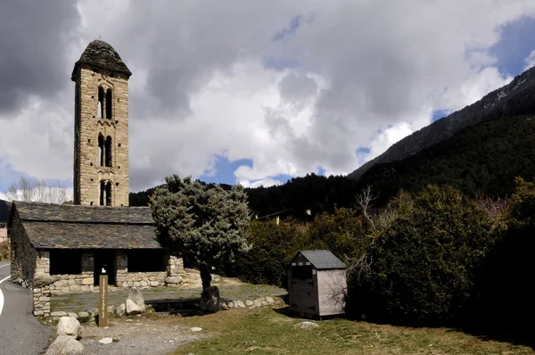 Kerk van Sant Miquel van Engolasters, Escaldes-Engordony, Andorra — Stockfoto