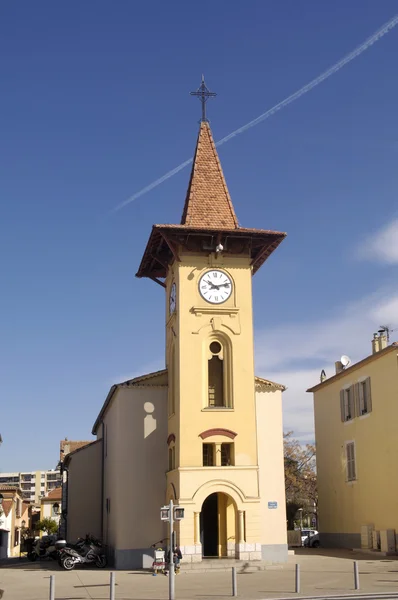 Kyrkan av fiskare i Cagnes Sur Mer, franska Rivieran — Stockfoto