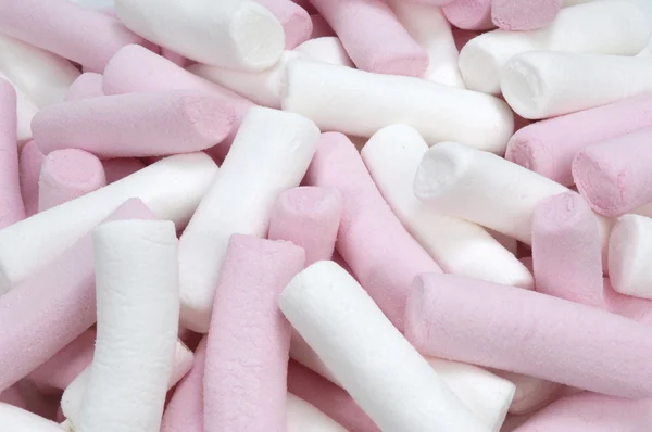 Grupo de marshmallow de cores brancas e rosa — Fotografia de Stock