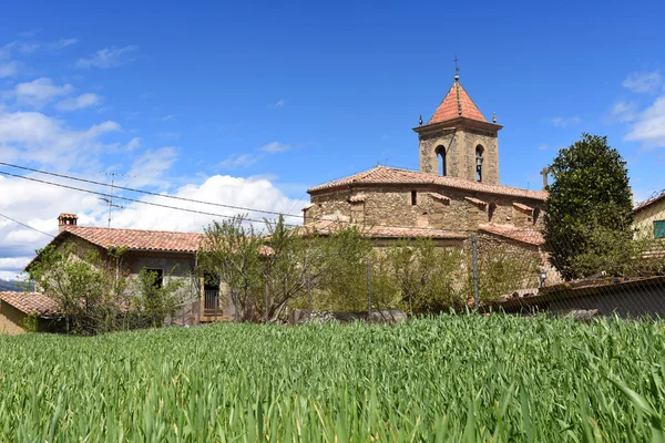 Romanische Kirche von sant pere de falgars (xi Jahrhundert) el hostalets, — Stockfoto