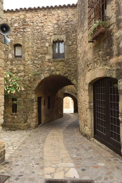 Calles Del Casco Antiguo Pueblo Medieval Pals Provincia Girona Cataluña — Foto de Stock