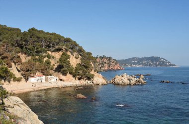 Mont-Ras 'taki Cala El Crit Plajı, Costa Brava, Girona ili, Katalonya, İspanya