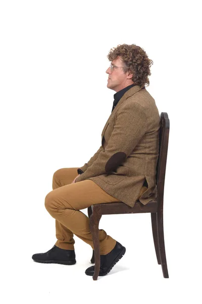 바탕에 의자에 남자의 — 스톡 사진
