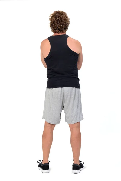 Widok Tyłu Człowieka Noszącego Odzież Sportową — Zdjęcie stockowe