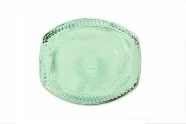 Balina üzerinde cam şişenin dibi.