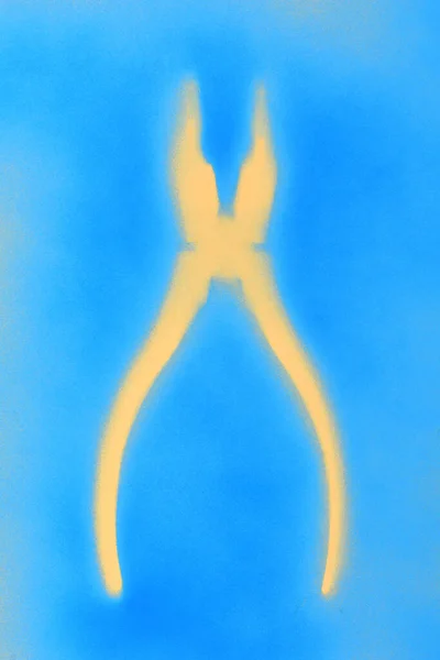 Zeichnung Der Zange Auf Gelbem Hintergrund — Stockfoto