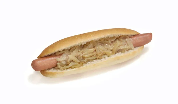 Hot Dog Con Cipolla Bianco — Foto Stock